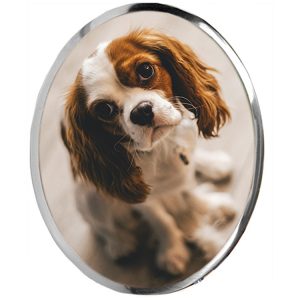 Fotocerámica para mascota oval marco